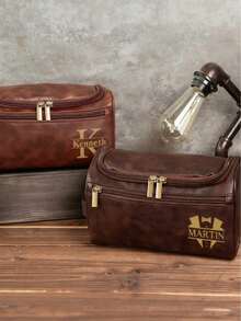 定制男士钱包和洗漱包旅行套装 - 个性化洗漱包，适合周年纪念、伴郎或送给他的礼物，男士旅行包