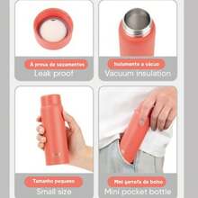 TYESO 1 Piece Mini Pocket Thermal Mug, Stainless Steel, Portable Travel Mug, Back To School, 200ml/7oz Stainless Steel Tea Cup, New Stylish Water Bottle, Mini Portable Car Cup - 紅色的 - 查看 7