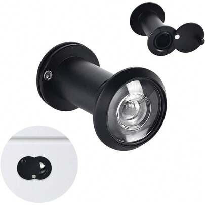 Mirilla de puerta, mirilla de latón macizo de 220 grados, mirilla de puerta de ángulo amplio, mirilla de para puerta principal, mirillas para puertas de 35-60 mm de grosor, mirilla, mirilla de puerta para , negro