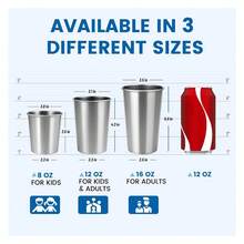 8 Oz Stainless Steel Cups 4 Pack, Stackable Metal Drinking Glasses, Unbreakable & Shatterproof,For Home, Bar, Restaurant, Party, Travel, Camping, Outdoors - 多色396 - 查看 8