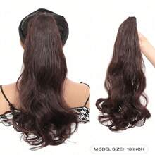 Tóc đuôi ngựa kẹp vuốt thanh lịch - Tóc tổng hợp dài, xoăn và gợn sóng dành cho phụ nữ, sử dụng hàng ngày linh hoạt - Nhiều màu - Xem 8