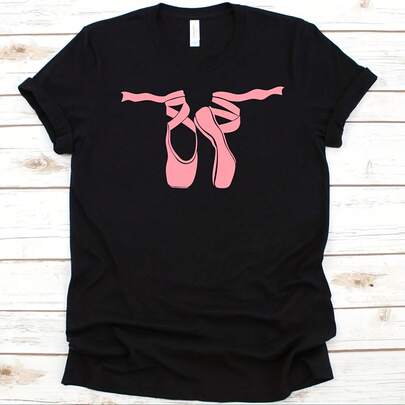 Camiseta gráfica de ballet, regalo para amantes del ballet, coreógrafos, danza de puntas, diseño para bailarinas de ballet, ballet, bailarina, rosa.