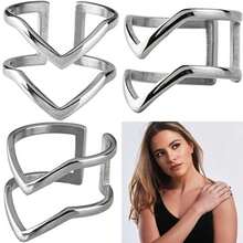 LuckyLy Anillos de Mujer de Acero Inoxidable con Baño de Oro 18k o Color , Diseño Moderno y Ligeramente Ajustable/Unitalla – Joyería para Mujer como Regalos para Mujer y Regalos para Novia, Modelo Diane(Plata) - Multicolor - Ver 1