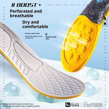 PU运动鞋垫，超柔软气垫，持久耐用，站立舒适，硅胶底，透气（女士适用），减震（男士适用），吸汗。 - 白藍 - 查看 2