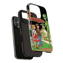 1 Pcs Alien, Retro, Interaction Phone Case, Suitable For 17 Pro Max/17 Air/ 16 Pro MAX/15 Pro Max/14 Pro/13 Pro/12/11, Personalized Phone Case For Men And Women,They Are Excellent Gifts For Girlfriends, Boyfriends And Family Members For Christmas And Halloween. - 黑色 - 查看 3