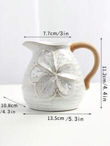 1 pieza Jarrón de cerámica blanca de 6 pulgadas, adecuado para flores, tulipanes y juncos, jarrón con estilo rústico en relieve, se puede usar como decoración de mesa, hogar, sala de estar, comedor, decoración de oficina