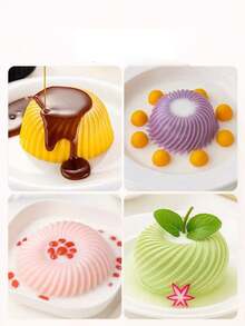 2件套耐热硅胶焦糖布丁模具，烘焙慕斯、焦糖布丁蛋糕甜点工具 - 黑色 - 查看 6