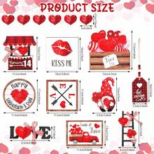 情人节红黑格子主题装饰套装，包含小矮人、LOVE标志等，家居装饰+节日礼物，打造浪漫情人节场景的实用套装 - 情人節H款 - 查看 5