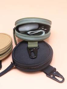 Military MOLLE Zipper Sports Outdoor Tactical Headphone Pouch Keychain Pouch Mini Round Coin Purse For Women For Men Money Wallet Mini Wallet Purse Wallet Small Wallet Wallet Keychain Travel Wallet Coin Wallet Purses For Woman Wallet For Ladies - Multicolor - View 3