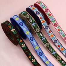 Chinese Style Crochet Embroidered Jacquard Ribbon, DIY Bow Handmade Hair Clip Apparel Satin Ribbon