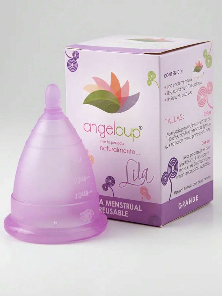 Copa Menstrual Lila Angelcup Silicón Médico Reutilizable Talla Chica o Grande Ecológica y Cómoda - lila - Ver 1