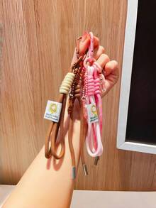 Series Woven Rope Pendant Plush Doll Nylon Lanyard, Ins Style Keychain, Carabiner, Bag Charm, Gift - Multicolor - View 4