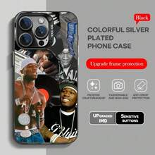 Funda de teléfono de rapero 50 Cent a la moda, funda suave negra IMD colorida plateada adecuada para 17 16 15 14 13 12 11  Pro Max - z6 - Ver 11