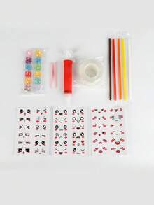 CUTTRSZE Nano Tape Foam Tool Balloon Nano Tape Foam Tool Soft Tool Balloon Plastic Foam White Balloon Big Bubble, Charm Sticker Inflator Tweezers Adhesive Fun DIY Craft Making Tool Kit, Nano Double-Sided Tape Foam, Nano Tape Kit Glitter Stickers, Back To School, School Supplies