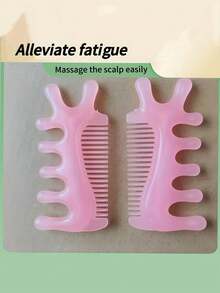 1pc/Massage Comb - 7-Tooth Round Head Meridian Massage Comb, Suitable For Scalp, Body, Acupuncture Points, Nose Bridge Massage - Multicolor - View 4