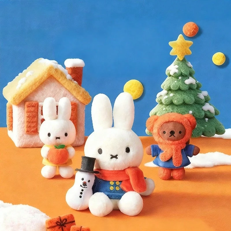 Hộp đựng móc khóa mùa đông Markuboo Miffy, Mặt dây chuyền thỏ Kawaii được cấp phép, Móc khóa cho túi xách, Đồ sưu tầm bí ẩn, Quà tặng dễ thương cho người hâm mộ Miffy, Phụ kiện bán chạy xuyên biên giới