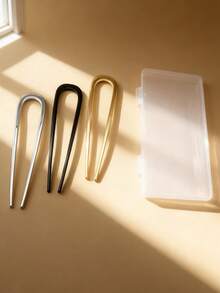 2/3/4 优雅复古法式发夹 - 单支合金 U 型发夹，金色金属发髻夹盒套装，扭曲发夹叉，适合所有发质，纯色，轻松打造无阻碍发髻，适合 14 岁及以上人群，梳子，侧梳，头饰，发饰，女士发饰 - 彩色 - 查看 11