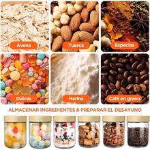 4 Pack Tarros de Vidrio con Tapa de Bamb Hermtica 16 Oz Botes para Alimentos Recipientes de Avena Frascos de Vidrio Recipientes de Cocina para Mermeladas, Especias, Tuerca y Dulces - 4 - Ver 4