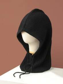 1件套男女通用100%羊毛针织拉法帽围巾套装，时尚保暖防风护耳帽围巾组合，适合秋冬季节 - 彩色 - 查看 6