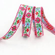 Chinese Style Crochet Embroidered Jacquard Ribbon, DIY Bow Handmade Hair Clip Apparel Satin Ribbon