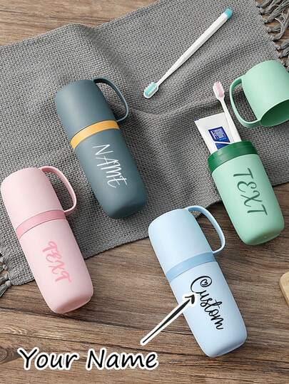 علبة فرشاة أسنان قابلة للتخصيص مع مقبض وحامل معجون الأسنان. علبة فرشاة أسنان محمولة للجنسين. علبة تخزين فرشاة أسنان متعددة الوظائف. مثالية للتخييم والعودة إلى المدرسة والرحلات التجارية والحمامات والاكسسوارات السفرية الأساسية وصندوق تخزين مستلزمات النظافة البسيطة والضروريات السفرية وعطلات الشاطئ والعطلات الصيفية ولوازم المدرسة والعودة إلى المدرسة.