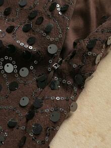 YROOE Fashion Women's New Versatile Skirt, Streetwear/Sexy Clubwear/Party/Elegant, Ins European & American Sexy Sequin Low Waist/Bodycon Mini Skirt - Coffee Brown - Coffee Brown - View 9