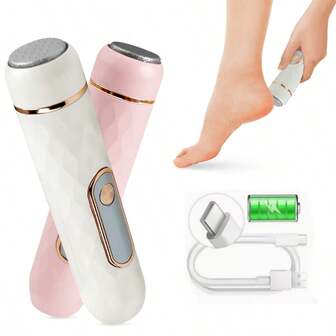 Rechargeable Electric Foot File - Portable Callus Remover & Pedicure Tool Kit, USB Charging, Ideal For Smooth Feet Care