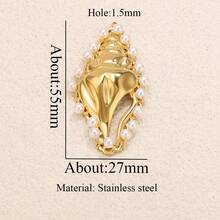 1pc Stainless Steel Fashion Charm Pendant Necklace Set With Strawberry, Spiral Coil, And Conch Shell Motifs DIY Jewelry Making Kit For Pendants, Earrings, And Necklaces Women's Stainless Steel Jewelry - 23 Pendants - View 12