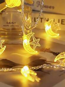 1pc 1.5/3 Meters 10/20 LED Pearl Starry Moon Decorative String Light, Battery Powered Fairy Lights Suitable For Bedroom, Living Room, Party, Wedding, Home, Yard, Path, Holiday Party Supplies, Party Decor, All Season Decor, Fireplace, All Season Decor [Batteries Not Included] - Warm Color - View 4