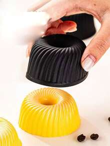 2件套耐热硅胶焦糖布丁模具，烘焙慕斯、焦糖布丁蛋糕甜点工具 - 黑色 - 查看 5