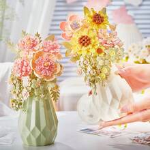 486 Stück Blumenstrauß-förmige Bauklötze, geeignet für Heimdekoration, Valentinstag-Geschenk, Geburtstagsgeschenk, Geschenk für Liebhaber, Freunde und Familie. Kann auch als Urlaubsgeschenk, Vatertags-Geschenk, Muttertags-Geschenk, Hochzeitsgeschenk, Hochzeitsdekoration, Abschlussgeschenk verwendet werden. - Verschiedenfarbig - Übersicht 3