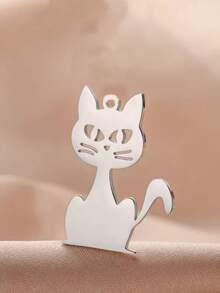 AMAXER 1个不锈钢简约可爱猫咪吊坠，是制作珠宝、手链、项链、送给朋友、情侣、同学的完美礼物。 - 動物系列 - 查看 4