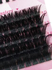 245 Pcs 5-7mm Bottom Cluster Lashes +10-18mm Spiky Lashes +10-18mm 100D 5D Fluffy Clusters Volume Lashes Faux Mink Eyelashes Clusters DIY Cluster Eyelash Tray , Like Lash Extension Cluster Eyelash Extensions Multi-Layered Volume DIY Individual Lashes Russian D Curl Dramatic Cluster Lashes DIY At Home - D - View 5