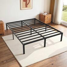 SHA CERLIN Twin/Full/Queen/King Size Bed Frame, Black, 14 In Metal Platform Bed With Heavy Duty Steel Slat Support, Under-Bed Storage Space, No Box Spring Needed, Easy Assembly, Stable Structure, 800 LB Weight Capacity - 黑色 - 查看 2