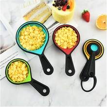 Collapsible Measuring Cups And Spoons Set, 8 Pieces, Silicone, Adjustable Kitchen, Camping - Multicolor - View 6