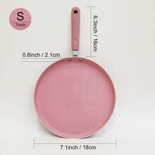 ABKOK 1Pc/3Pcs Nonstick Crepe Pan Set - 18cm/20cm/22cm Breakfast Pans, Universal Stove Compatible & Quick Cooking Design For Versatile Recipes - Pink - View 19