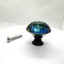 30mm Smooth Round Glass Cabinet Door Knobs/Pulls, Colorful Drawer Handles Suitable For Home, Cabinet, Drawers And Dresser, With Screws - Multicolor - View 21