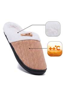 【舒适毛绒拖鞋】纯色拖鞋，休闲套脚毛绒内里鞋，舒适室内家居保暖拖鞋，闺蜜节、小狗、嘉年华、鞋子、春夏精选、伴娘礼物、房间、卧室装饰、海滩、旅行、男士、女士、度假、妇女节、旅行必备、婚礼回礼、Y2K、卧室、女士汽车配件、厨房装饰 - 灰色 - 查看 5