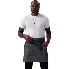 Unisex Utility Half Bistro Apron For Kitchen And Restaurant Staff Durable Adjustable Strap Design With Multiple Pockets For Efficient Tool And Utensil Storage Ideal For Food Service Professionals Seeking Comfort And Practicality In Busy Work Environments - BlackNatural - View 1