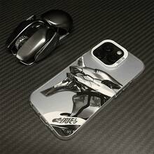 Trendy Silvery Mecha Warrior Pattern Phone Case, Suitable for  17 16ProMax 16Pro 16Plus 16 15ProMax 15Pro 15Plus 15 14ProMax 14Pro 14 13ProMax 13Pro 13 12ProMax 12Pro 12 11ProMax 11Pro 11, Stylish Phone Shock Absorber Cover - Color mixto 2 - Ver 2