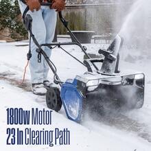Open Box 23in Snow Blower - 25ft Throwing Distance, Heavy-Duty Snow Removal Tool For Driveways & Walkways, Powerful Snow Thrower For Winter Storms, Easy-To-Operate For Home Use - 藍色 - 查看 1