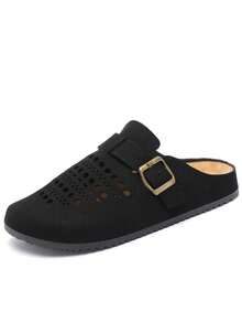 1 Pair Women's Hollow Out Beach Slip-On Casual Fashion Mules - Black - View 2