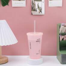 1pc 22oz Plastic Coffee Cup With Straw And Lid, Suitable For Parties, Drinking, Coffee, Mother's Day, Weddings, Birthdays, Bachelorette Parties, Gifts For Wife, Girlfriend, Family, Party Decor And Outdoor Activities - Multicolor - View 12