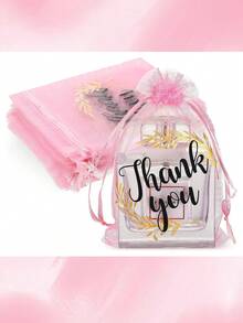 20个婚礼感谢礼品欧根纱袋，珠宝收纳袋，派对生日束口袋 - 彩色 - 查看 8