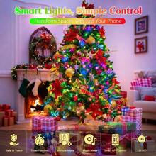 240 LED 88 pies Luces de cadena conectables para interiores y exteriores, luces blancas cálidas con efecto de parpadeo, con temporizador, para dormitorio, aula, boda, árbol, patio y decoración - Aplicación + 120 LED inteligentes - Ver 2