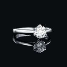 JewelryPalace Classic 0.5-2ct Round Cut Moissanite Solitaire Engagement Rings For Women, 14K White Yellow Rose Gold Plated 925 Sterling Silver Promise Ring, Simulated Diamond Anniversary Rings D-F VVS,SterlingSilver85 - SterlingSilver85 - 查看 4