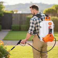 Battery Powered Backpack Sprayer, 4 Gallons Electric Backpack Sprayer, 2 Wands & 8 Nozzles, Adjustable 0-90 PSI, 4H Runtime, Portable Yard Garden Lawn Sprayers For Weeding Spraying Cleaning - 查看 1