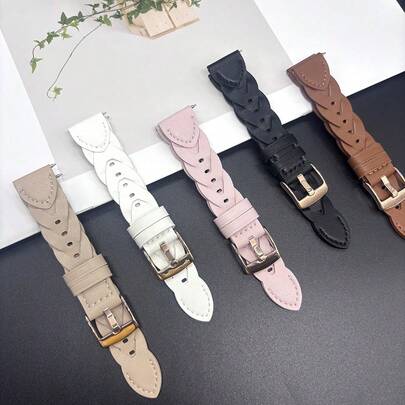 18mm Width Women's Fashion Woven Synthetic Leather Strap, Quick Release, Compatible With Huawei Watch GT 6/5/4 (41mm), GT5 Pro/Watch 5 (42mm), Bracelet S1/B5, Honor S1/Talkband B5. Lightweight And Breathable Bracelet. Also Compatible With Garmin Watch Venu 4-41mm/3S/2S, Move 3S, Vivomove 3S, Forerunner 255S/265S, Vivoactive 4S. Soft And Comfortable Wristband. Suitable Gift For Christmas, Halloween, Valentine's Day, New Year And Other Festivals.