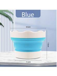 1 Stück Mini faltbarer Silikon Farbeimer, Aquarellpinsel Waschbecher, Mehrzweck Kunstbedarf - Verschiedenfarbig - Übersicht 7