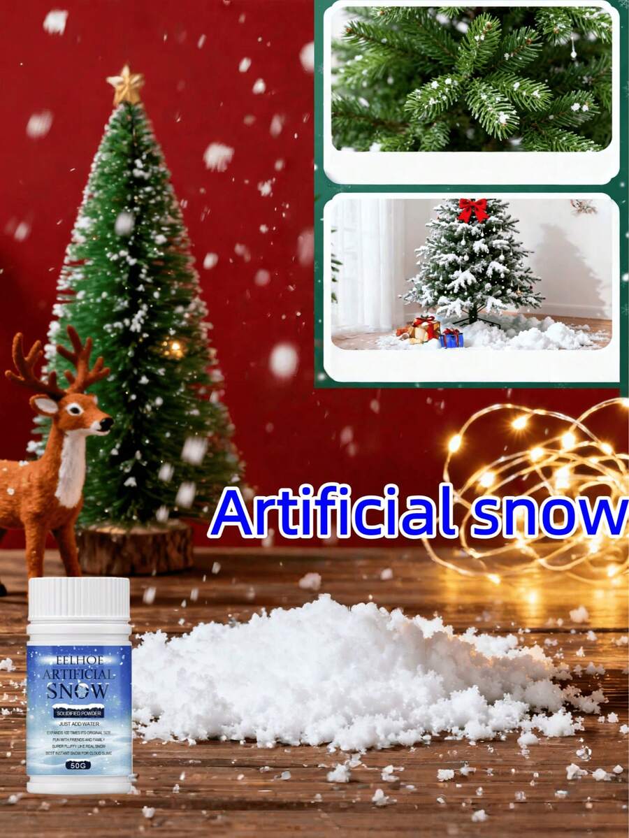 Artificial Snow Scenery Backdrop, Window Display Decor, Winter Christmas Holiday Atmosphere, Indoor Photography Fake Snow - Multicolor - View 1